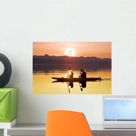 Kayakers Paddle Wall Mural