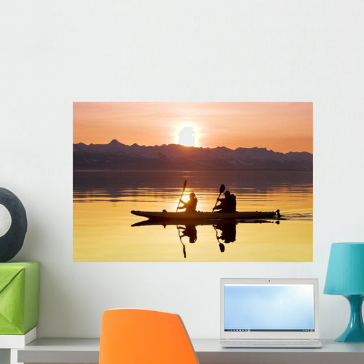 Kayakers Paddle Wall Mural