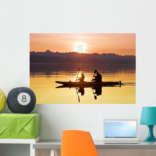 Kayakers Paddle Wall Mural