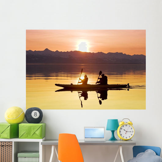 Kayakers Paddle Wall Mural