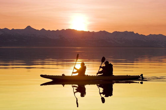 Kayakers Paddle Wall Mural