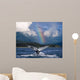 Humpback Whale Submerging Showing Fluke With Rainbow Wall Mural