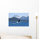 A Humpback Whale Calf Breaches As Its Mother Swims Wall Mural