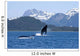 A Humpback Whale Calf Breaches As Its Mother Swims Wall Mural