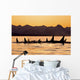 Silhouette Of A Pod Of Orca Whales Wall Mural