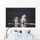 Orca Whales Surface Along A Forested Shoreline Wall Mural