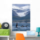 A Pod Of Orca Whales Surface In Favorite Passage Wall Mural