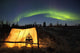 Trappers Tent Lit Up With Aurora Borealis At Wapusk National Park Wall Mural