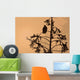 Silhouette Of A Bald Eagle Perched On A Tree At Sunset Wall Mural
