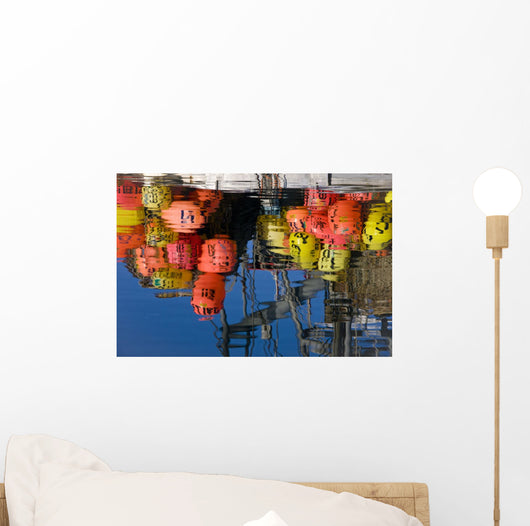 Commercial Fishing Boat Buoys And Gear Reflect Wall Mural