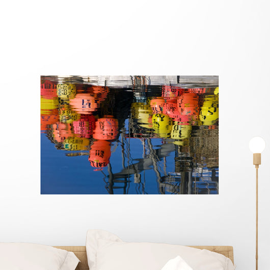 Commercial Fishing Boat Buoys And Gear Reflect Wall Mural