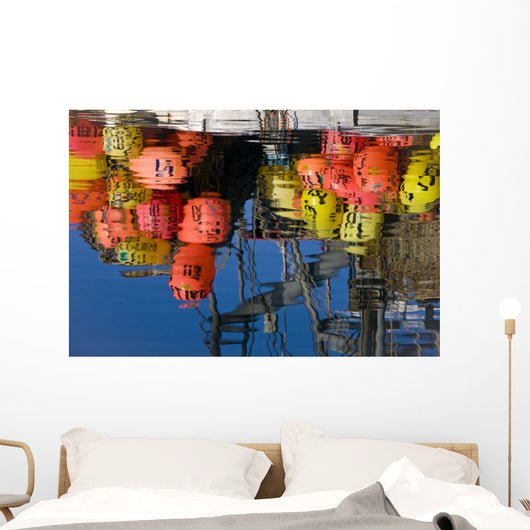 Commercial Fishing Boat Buoys And Gear Reflect Wall Mural