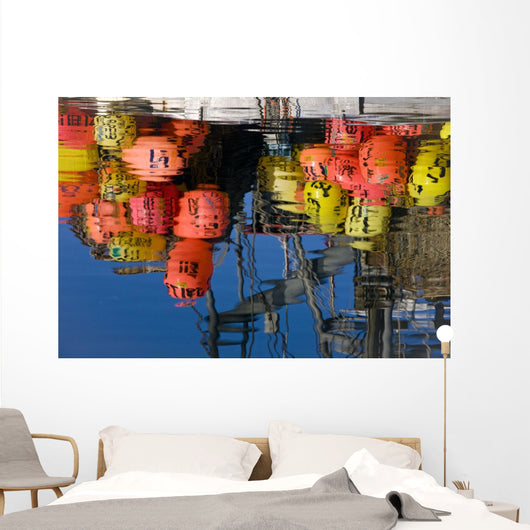 Commercial Fishing Boat Buoys And Gear Reflect Wall Mural
