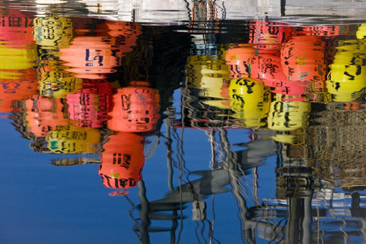 Commercial Fishing Boat Buoys And Gear Reflect Wall Mural