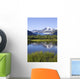 View Of Mendenhall Glacier With Pond And Green Grass Wall Mural
