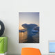 Sunset Beyond Ice Sculpture Of A Whales Tail Wall Mural
