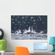 Humpback Whales Bubble Net Feeding For Herring In Chatham Strait Wall Mural