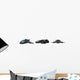 Three Futuristic Spacecrafts Wall Decal Sticker Set