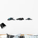 Three Futuristic Spacecrafts Wall Decal Sticker Set