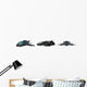 Three Futuristic Spacecrafts Wall Decal Sticker Set