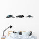 Three Futuristic Spacecrafts Wall Decal Sticker Set