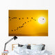 Canada Geese Migration In Sunset Composite Wall Mural