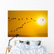 Canada Geese Migration In Sunset Composite Wall Mural