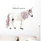 Watercolor White Unicorn Wall Decal