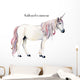 Watercolor White Unicorn Wall Decal