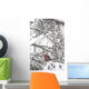 Pine Grosbeak On Snowy Branch Winter Sc Alaska Wall Mural