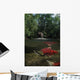 Grizzly Watches Salmon From Riverbank Digital Composite Wall Mural