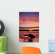 Digital Humpback Whale Tails At Sunset Wall Mural
