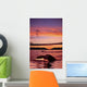 Digital Humpback Whale Tails At Sunset Wall Mural