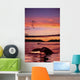 Digital Humpback Whale Tails At Sunset Wall Mural