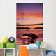 Digital Humpback Whale Tails At Sunset Wall Mural