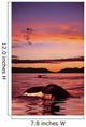 Digital Humpback Whale Tails At Sunset Wall Mural