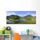 View Of Mendenhall Glacier With Pond And Green Grass Wall Mural