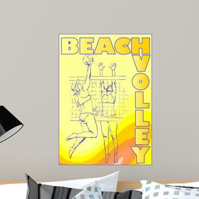 Beach Volleyball Poster shown on a wall