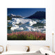 Composite View Of Colony Glacier W/ Fireweed Southcentral Wall Mural