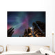 Aurora Corona & Moon Over Crow Creek Sc Alaska Winter Wall Mural