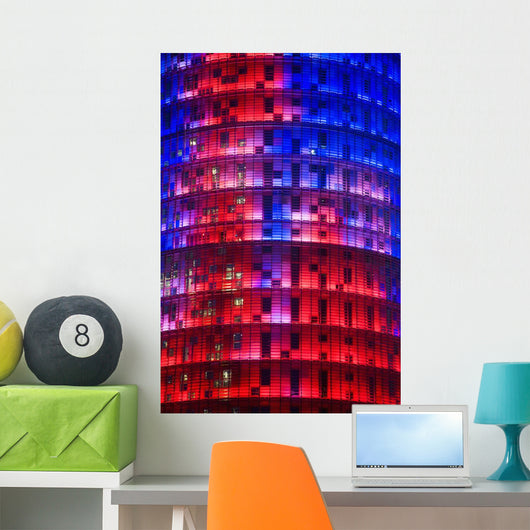 Spain, Colorful elevation of Agbar Tower Wall Mural