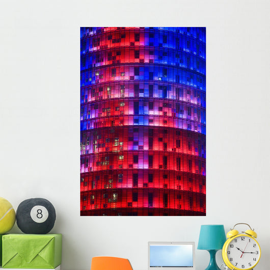 Spain, Colorful elevation of Agbar Tower Wall Mural