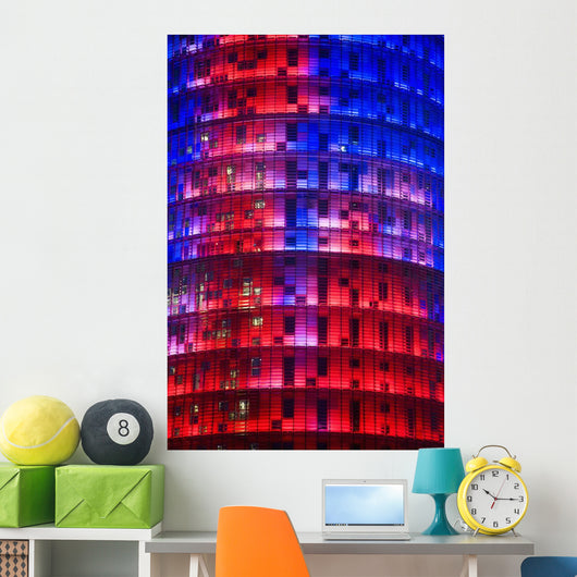Spain, Colorful elevation of Agbar Tower Wall Mural