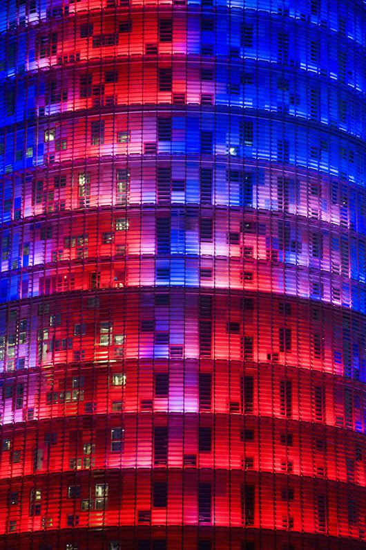 Spain, Colorful elevation of Agbar Tower Wall Mural