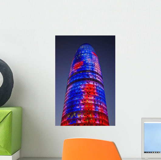 Spain, Colorful elevation of Agbar Tower Wall Mural