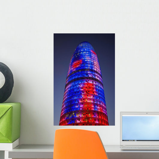 Spain, Colorful elevation of Agbar Tower Wall Mural