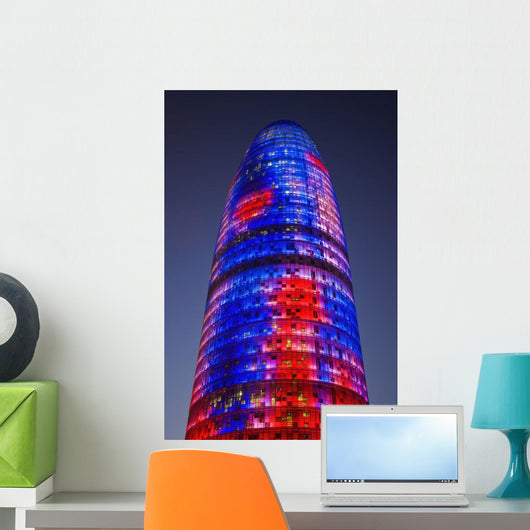 Spain, Colorful elevation of Agbar Tower Wall Mural