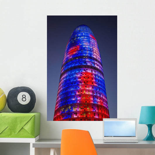 Spain, Colorful elevation of Agbar Tower Wall Mural