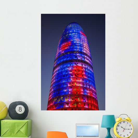 Spain, Colorful elevation of Agbar Tower Wall Mural