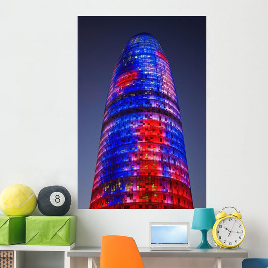 Spain, Colorful elevation of Agbar Tower Wall Mural